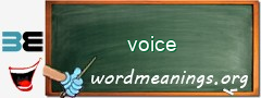 WordMeaning blackboard for voice